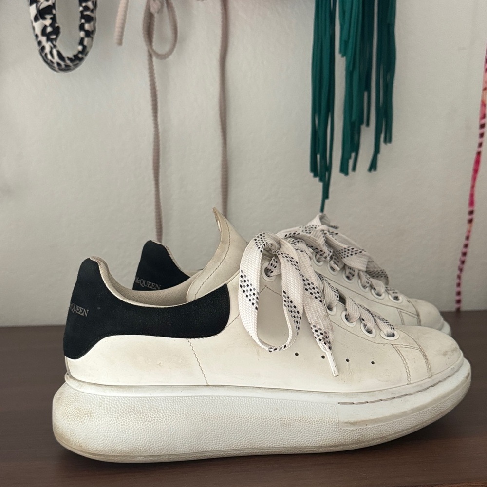 Alexander McQueen Black and White Platform Sneakers